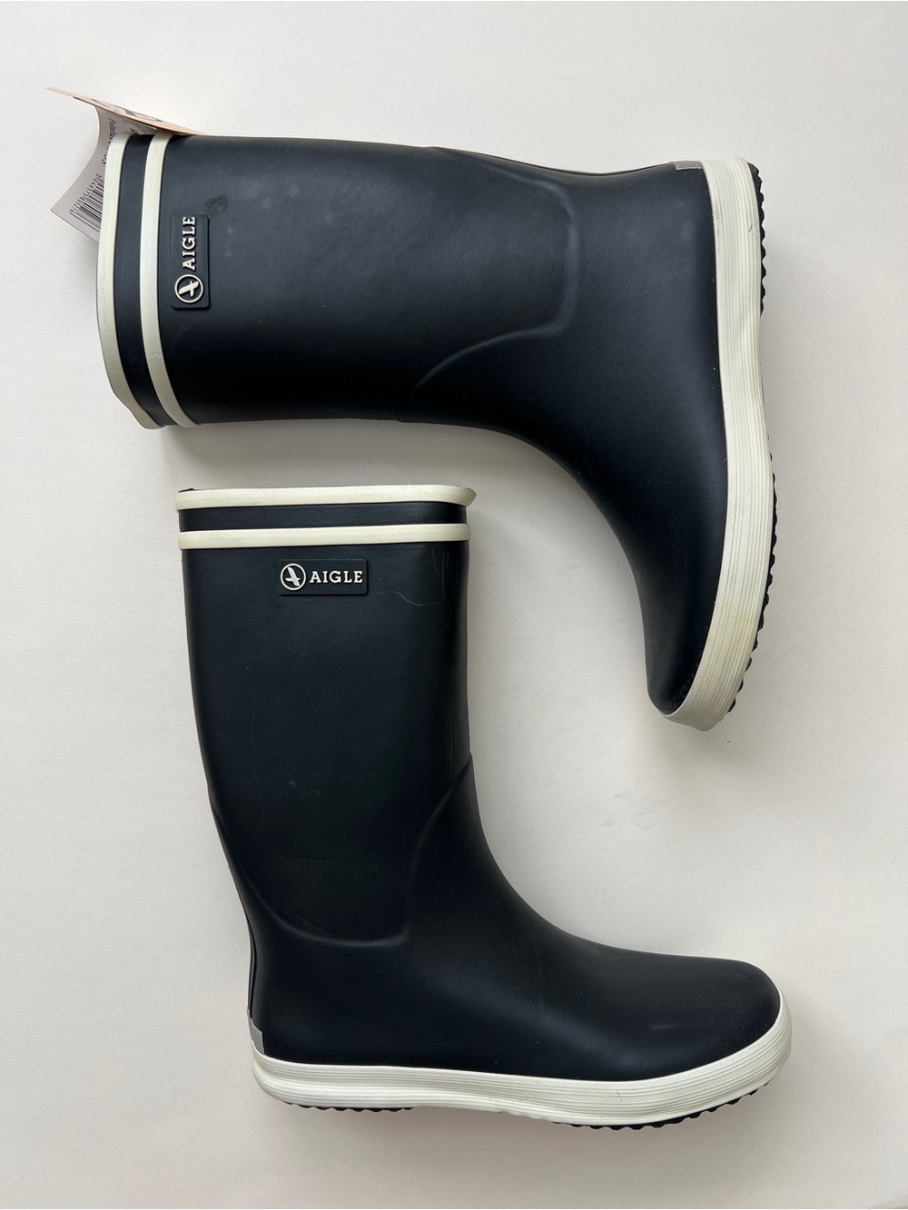 Kids Aigle Lolly Pop Boots in Marine Blanc / Size EU 35